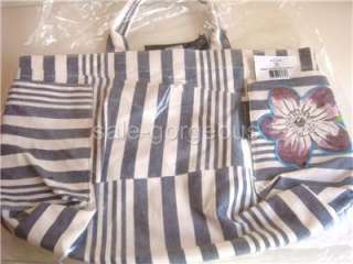 NWT MARC BY MARC JACOBS Peace Work Stripe Canvas Tote Bag Blue White
