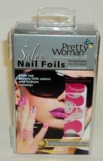 PRETTY WOMAN Salon Nail Foils Kit 24 Foils PNF007 NIB  
