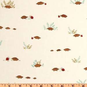  44 Wide Moda Little Apples Tortoises White Fabric By The 