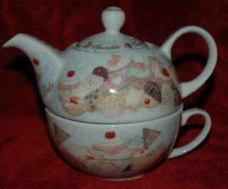 Paul Cardew Cupcakes & Cookies Tea for One **Teapot and Tea Cup 