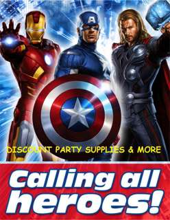 The Avengers Marvel Heroes Birthday Party Invitations  