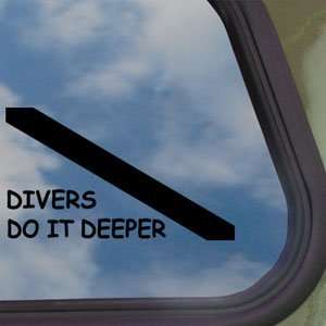  Divers Do It Deeper Black Decal Dive Flag Scuba Car 