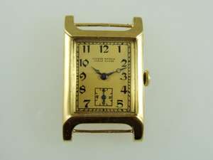   SOLID GOLD MANUAL WIND EXTRA LARGE CASE FANCY LUGS MENS WATCH  