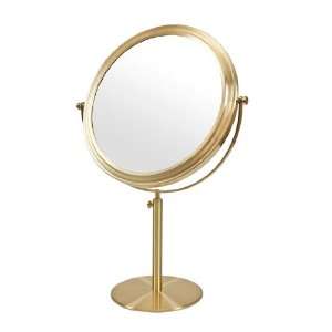    Irving Rice 10 1/2 inch Brushed Brass Stand Mirror (3X) Beauty