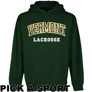 Vermont Catamounts Custom Sport Arch Applique Pullover Hoodie   Green 