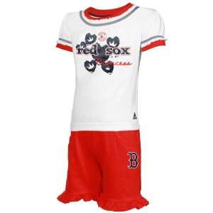 adidas Boston Red Sox Toddler Girls White Red Princess T shirt 