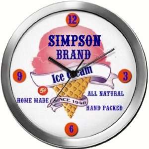  SIMPSON 14 Inch Ice Cream Metal Clock Quartz Movement 