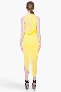 Helmut Lang Yellow Viscose Film Dress for women  