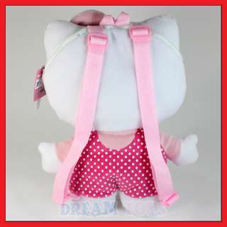 Sanrio Hello Kitty Polka Dot 14 Plush Backpack   Bag Bow  