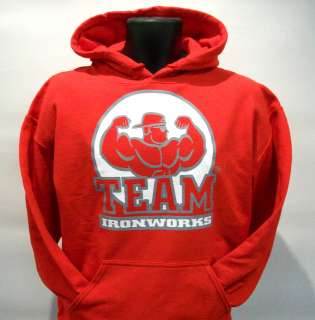 Red Bodybuilding Clothing Hoodie Workout Top Size XL  