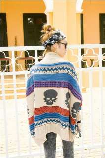   Skeleton Cardigan V Neck Sweater Knitwear Ponchos Jacket UK SZ 8 10