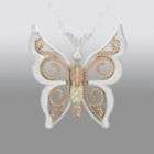 Black Hills Gold Tricolor Sterling Silver & 10k Butterfly Pendant