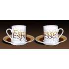 European Gift 0180 Espresso Design Cups   Set of 6 Cups/Saucers