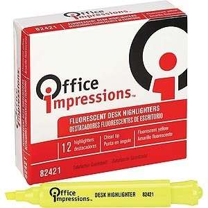  Office Impressions Desk Highlighter, Chisel Tip 