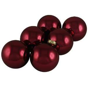  Club Pack Of 36 Shiny Bordeaux Red Glass Ball Christmas 