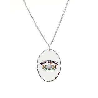 Artsmith Inc Necklace Oval Charm Softball Mom With Ivy 