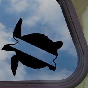   Turtle Dive Flag SCUBA Diver Black Decal Car Sticker