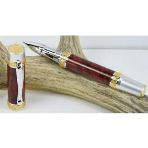  Amboyna Burl Lotus Pen With a Platinum and Gold Finish 