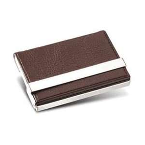  Visol Calypso Brown Leather Business Card Holder Office 