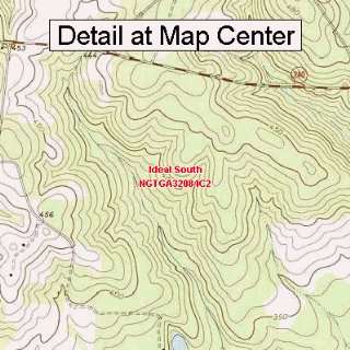   Topographic Quadrangle Map   Ideal South, Georgia (Folded/Waterproof