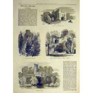  1874 Sketches Carisbrook Castle Church Steps Print
