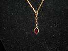 vintage avon red stone infinity pendant and chain necklace gold