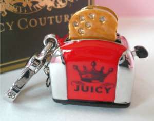 JUICY COUTURE RETRO TOASTER OVEN RED SILVER CHARM NEW  