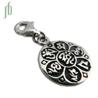 Om Mani Padme Hum Charm Fair Trade Sterling silver Necklaces 