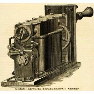  1873 Print Siemens Improved Dynamo Electric Battery Mine 