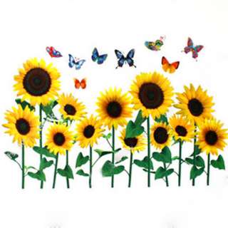   sunflower Art Deco nursery decal mural Wall Paper Sticker kids  
