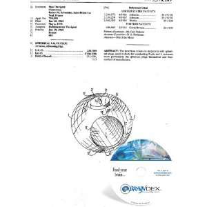  NEW Patent CD for SPHERICAL VALVE PLUG 