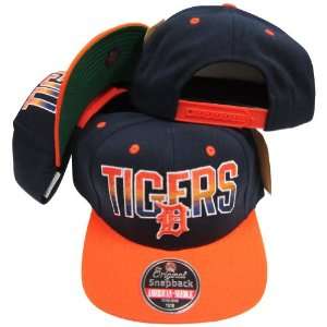  Detroit Tigers Navy/Orange Two Tone Plastic Snapback 