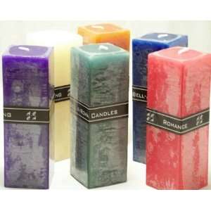 Aromatherapy Rustic Pillar Candles   2x2x6 Square   lavender  Calming 