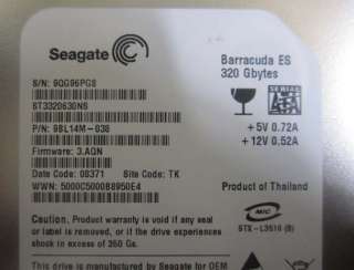 320GB SEAGATE BARRACUDA 3.5 7200RPM SATA Desktop HDD ST3320630NS 