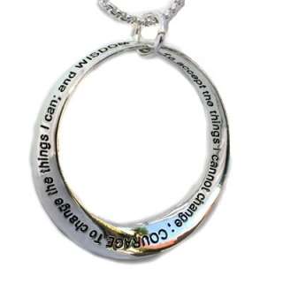 Inspire Gift Friend Family Silver Infinity Circle Serenity Prayer 