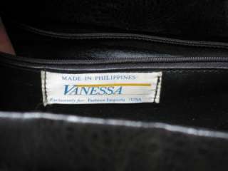Vanessa Used Black Straw Summer Handbag Tote Bag  