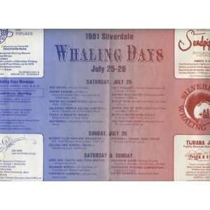  1981 Whaling Days Placemat Silverdale Washington 