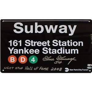Rich Goose Gossage Autographed Yankee Stadium Subway Sign with Next 