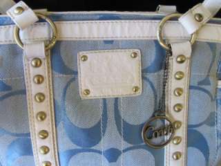   purse handbag c 13025 shoulder light blue white w adjustable strap
