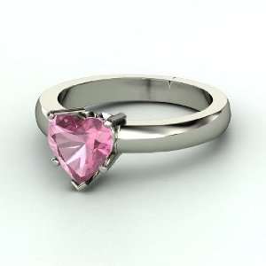    One Heart Ring, Heart Pink Tourmaline Platinum Ring Jewelry