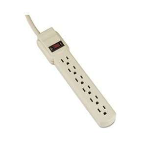 Six Outlet Power Strip, 4 Foot Cord, 1 15/16 x 10 3/16 x 1 3/16, Ivory 