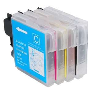  4 Pack CMYK Color Ink Cartridges for Brother LC61 