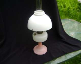 Vintage Aladdin Diamond Quilt Moonstone Oil Lamp Model B Burner  