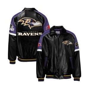 Baltimore Ravens Black Pleather Varsity Jacket  Sports 