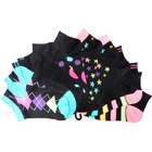  All Mixed Up Kids Black/ Neon Anklet Socks (Pack of 6)