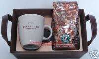 STARBUCKS COFFEE MUG WITH ANNIVERSARY BLEND GIFT SET WITH TRAY NEW 4 