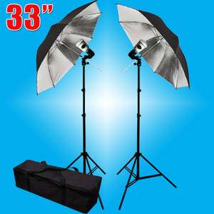 33 Photo Studio Silver Umbrella Flash Lighting Kit Photography Light 