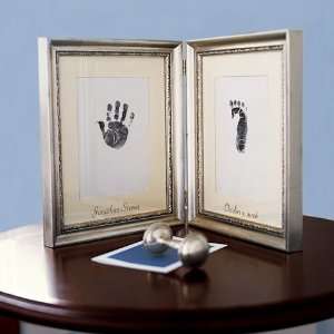   Barn Kids Silver Leaf Handprint & Footprint Frame