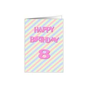  8`th Birthday For Girls Pink Pastels Card Toys & Games