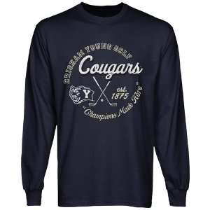 NCAA BYU Cougars Winners Circle Long Sleeve T Shirt   Navy Blue 